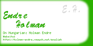 endre holman business card